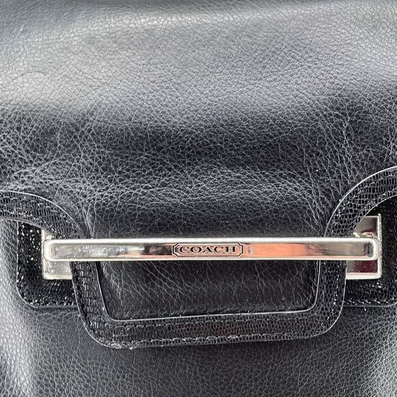 Coach Crossbody Bag‎ Medium Black Taylor Flap Soft Leather Convertible COA - Picture 6 of 13